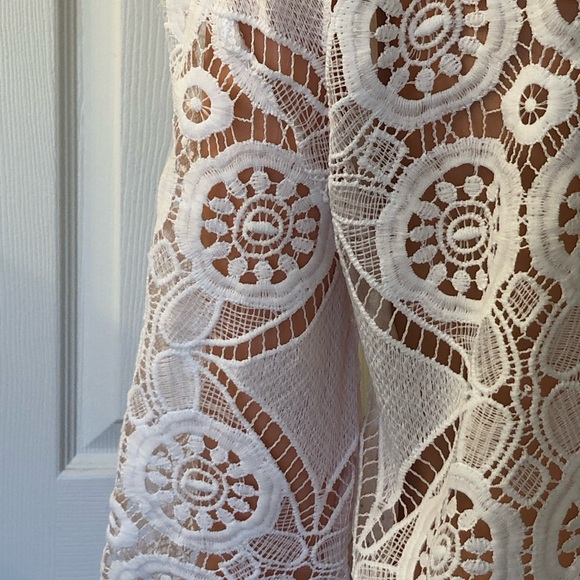 Lace Collared Jacket Button Sleeves and elastic waist Short Set Size Small - Picture 8 of 12